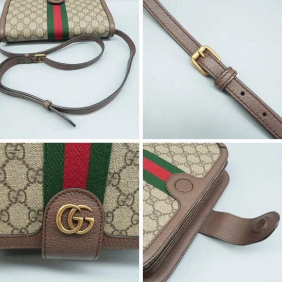 100% Authentic GUCCI GG Supreme Brown Canvas Shoulder Bag - Picture 5 of 12